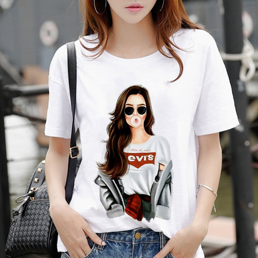 Luexbo Woman Fashion Character print Woman T-shirt